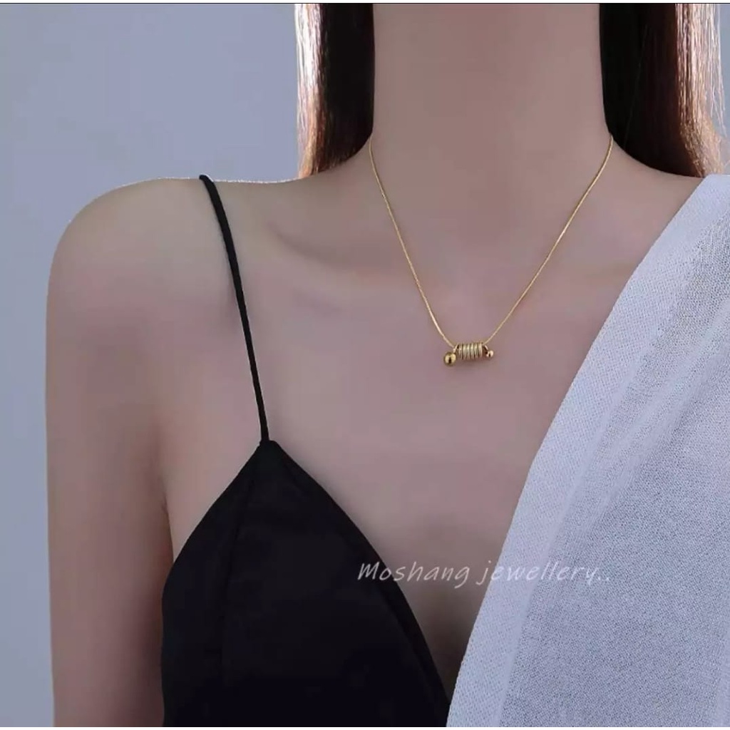 Kalung Titanium Rantai Rose Gold Liontin Bulgari Rose Gold / Accesories Fashion Titanium Asli Anti Luntur / Kalung Lapis Emas 18K / Terbaru