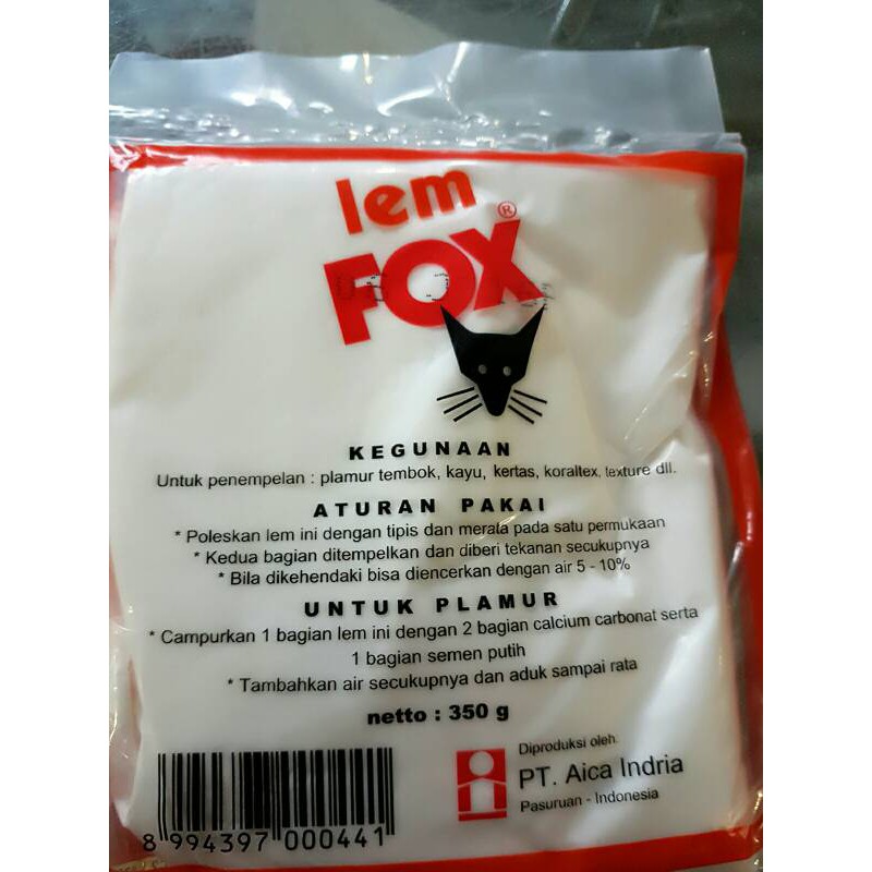 LEM FOX PUTIH 350 GRM BUNGKUS MERAH