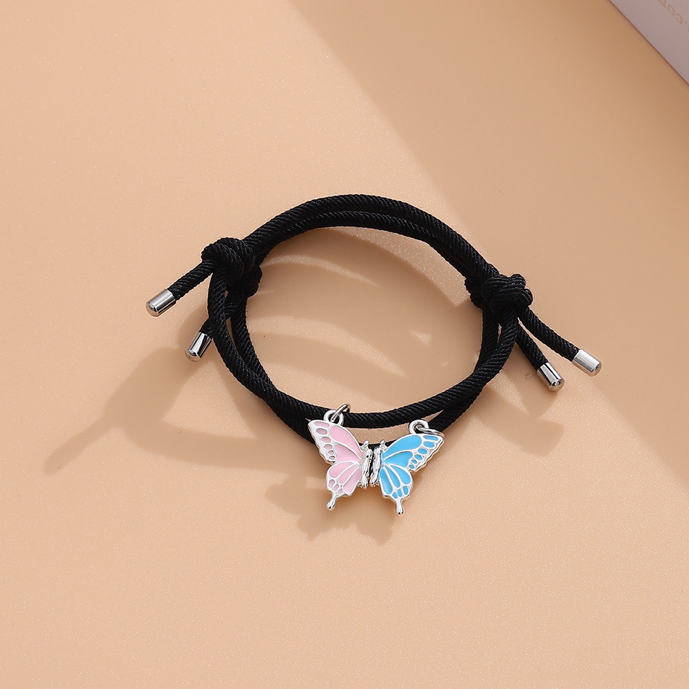 2pcs / Set Gelang Tangan Magnetik Model Sayap Kupu-Kupu Untuk Pasangan