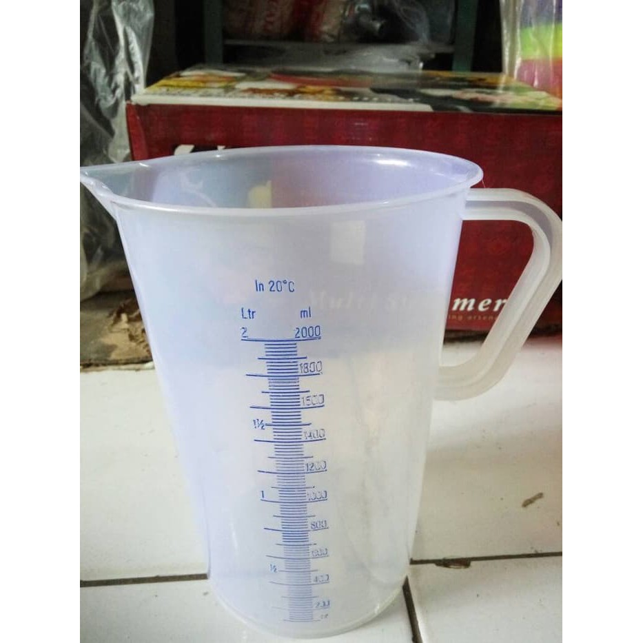 GELAS UKUR / GELAS TAKARAN 2 LITER GREEN LEAF SANGAT TEBAL