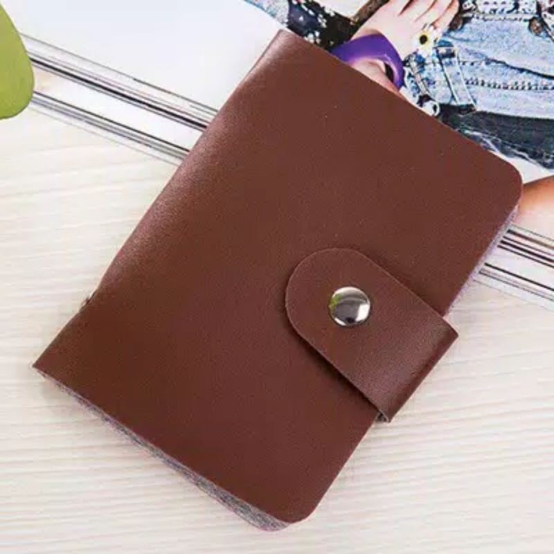 Medan Termurah KD33 Best seller Dompet 33 kartu leather Dompet kartu kancing polos