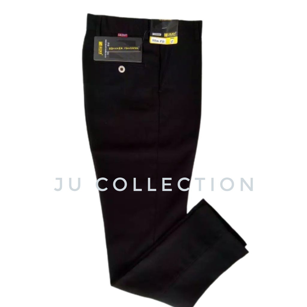 Celana Formal Pria Panjang Slimfit Hitam Size 27-38 Caldin Bahan Kain Teflon Murah
