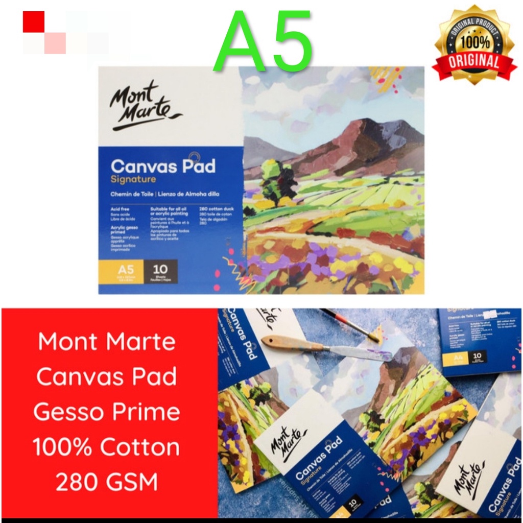 

mont marte a5 canvas pad isi 10 lembar 280 gsm