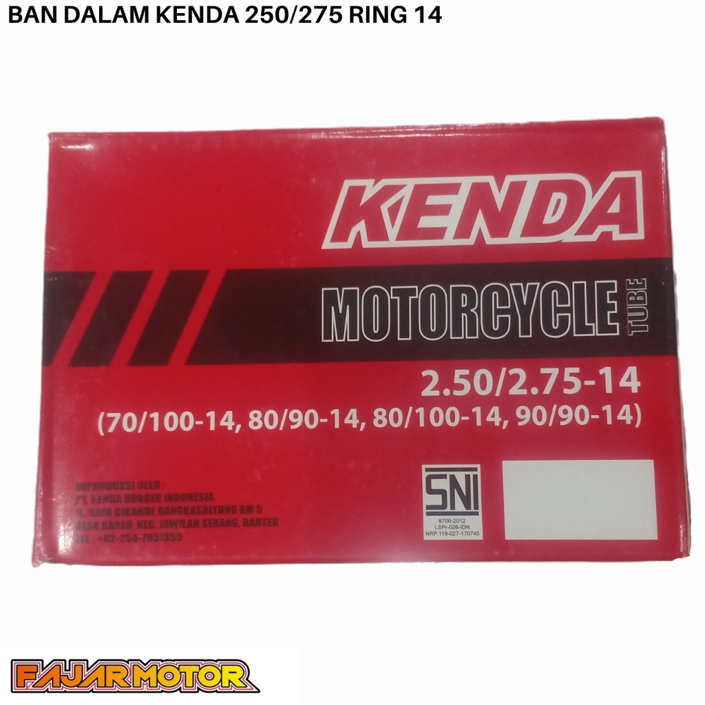 KENDA BAN DALAM 250 275 300 RING 14