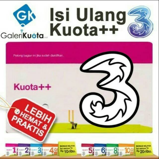 Kuota internet THREE inject murah, 2GB 6GB 9GB 12GB 15GB 18GB 24GB 40GB | Shopee Indonesia