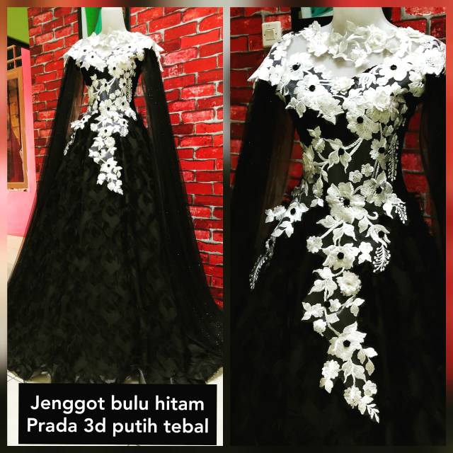 baju singer/baju penyanyi/baju pesta/baju wedding murah/jenggot bulu hitammmmm putihhh