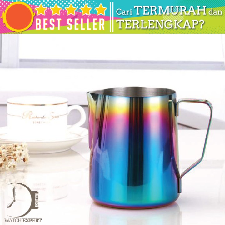 BISA COD Gelas Pitcher Kopi Espresso Latte Art Rainbow Stainless Steel 350ml - OneTwoCup 10084