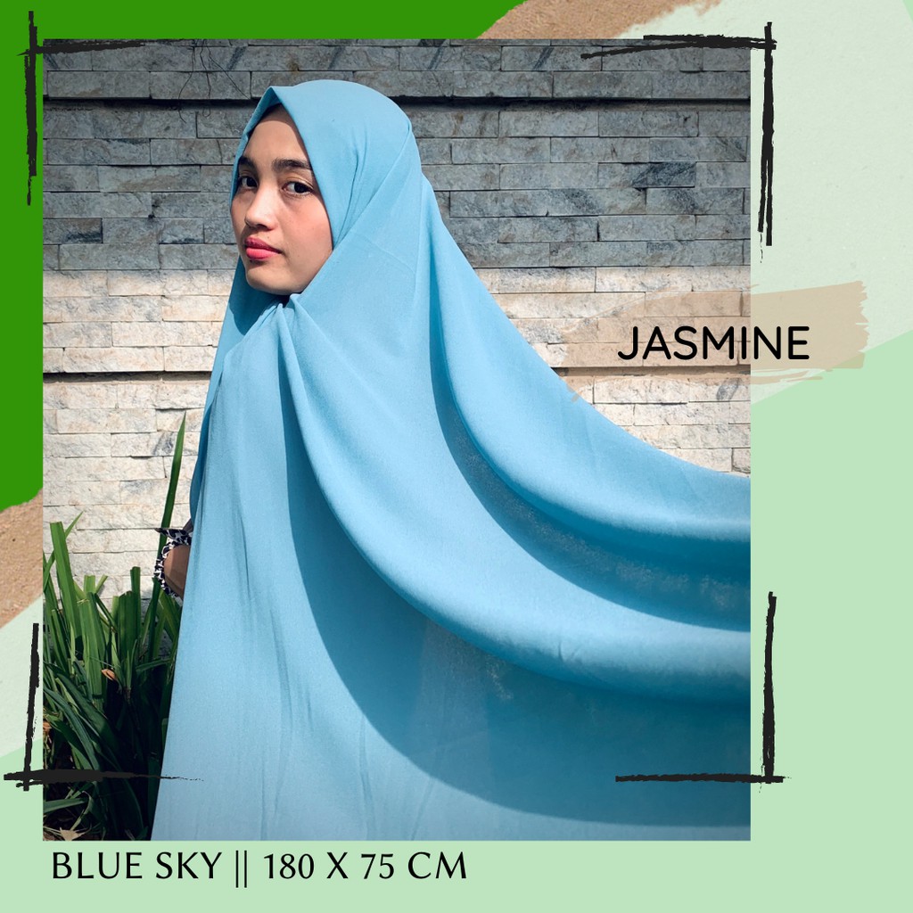 Rumei pashmina JASMINE Hijab Pasmina Segi Empat JASMINE BLUE SKY