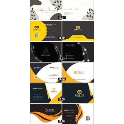 

Kartu Nama Custom Template Free Box ISI 100 PCS