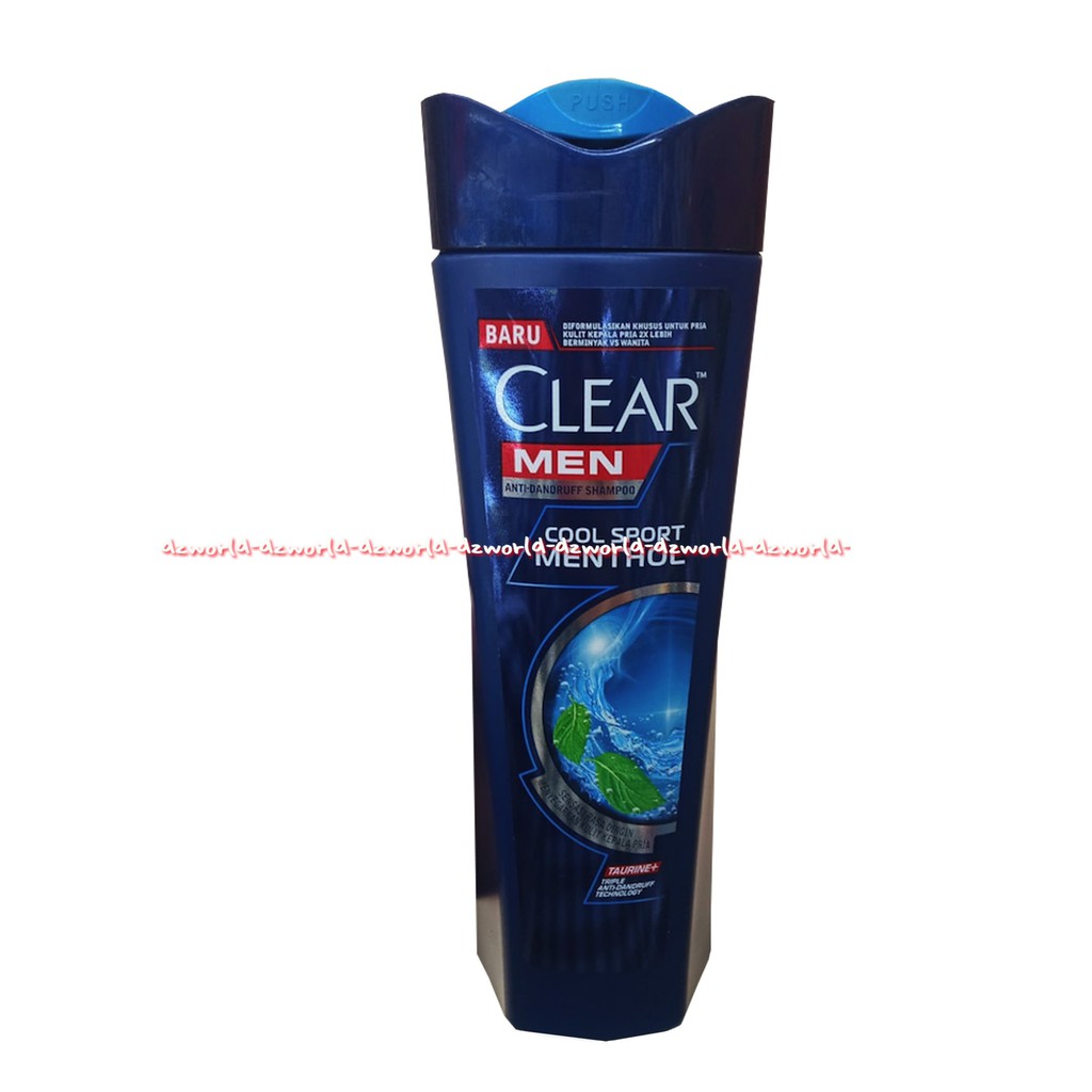 Clear Men Cool Sporty Menthol 340ml Shampoo khusus untuk Pria dengan Nutrium 10