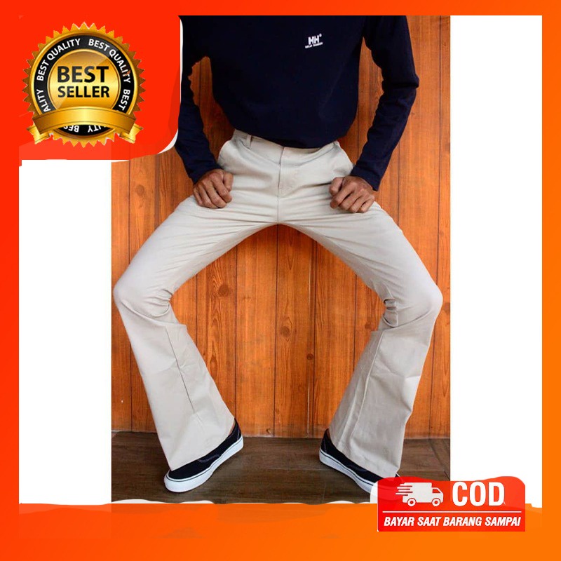 Celana Cino Pria Cutbray Panjang  Bahan Katun Twill Import Size 27/38 Jumbo Calana Panjang Cowok Kekinian Paling Laris 2022