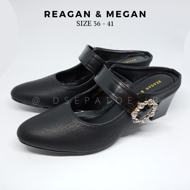 sepatu sandal heels wanita Reagan&Megan 36-41 warna bata & hitam sepatu sandal wanita limited stock