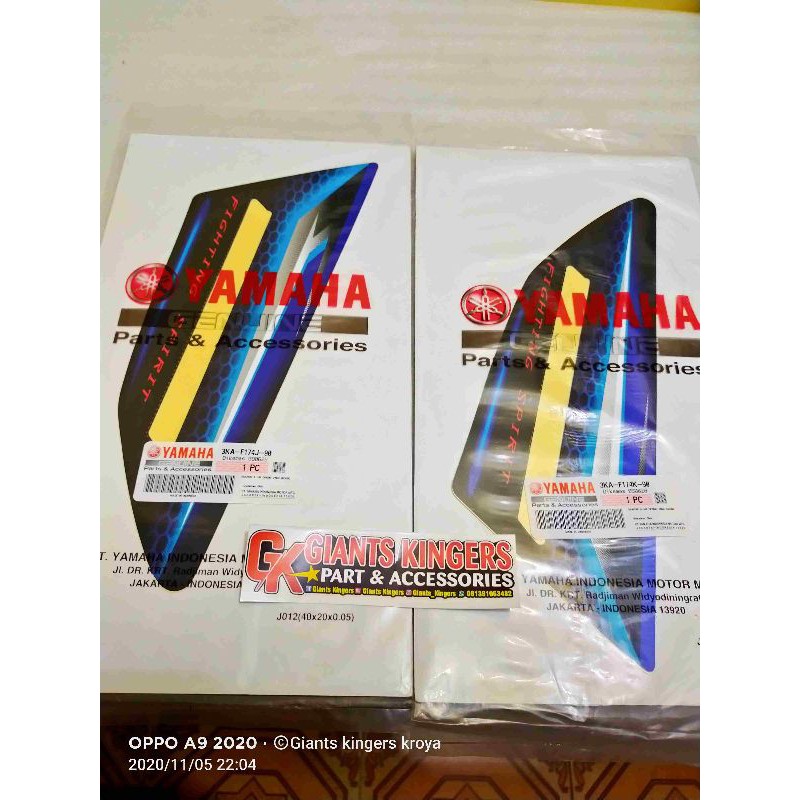 striping cover dop aki tepong rx king new 2007 biru ori original