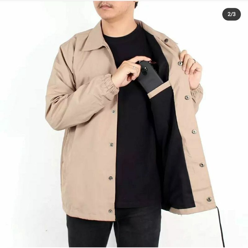 JAKET COACH WINDBREAKER TASLAN WATERPROOF PRIA DAN WANITA POLOS PREMIUM-3