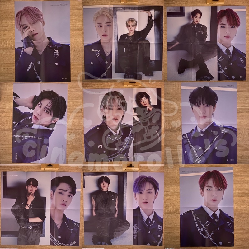 [ EPEX OFFICIAL FOLDED POSTER ] chase flee album wish keum mu myu amin baekseung ayden yewang jeff