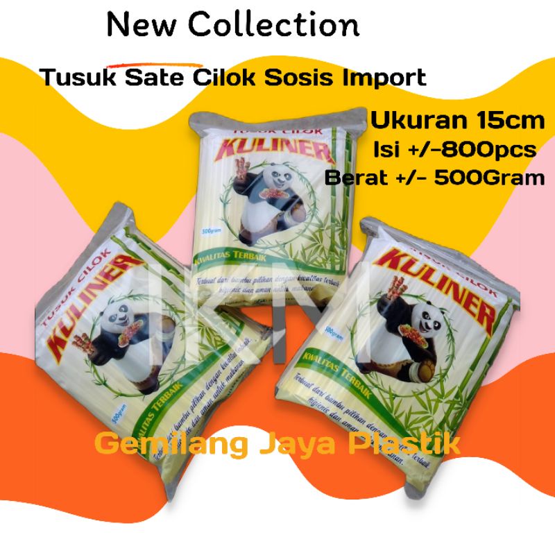 Tusuk Sate Kuliner Tusuk Sate Cilok Import Premium Bambu Asli 15cm