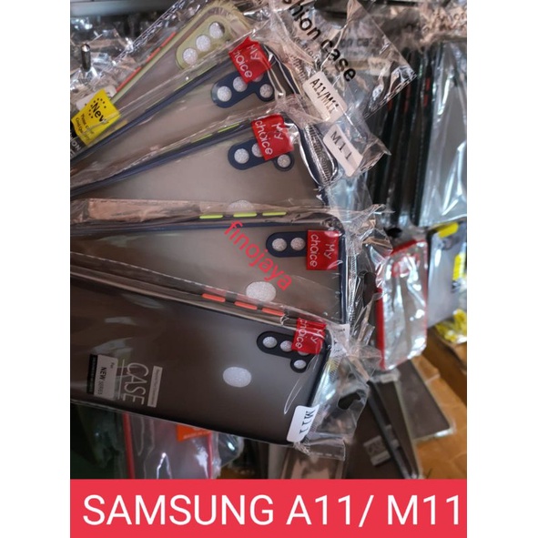 Case Aero My choice Samsung A11 M11 Silikon Dove pelindung Camera