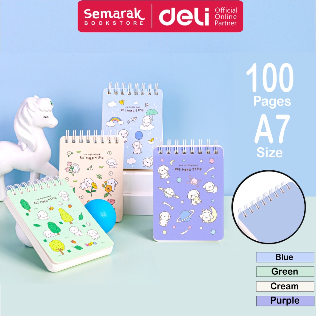 

Deli L98100 Spiral Notebook Forest Animal Buku Catatan Mini Ukuran A7 - [1 Buku @100 Lembar]