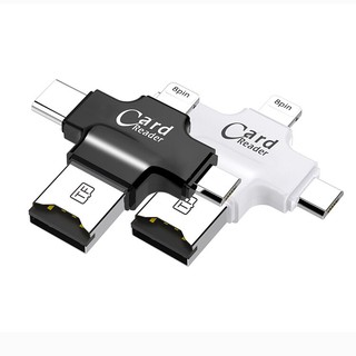 Memori Card Reader 4 in 1 Micro SD Card Reader Tipe-C/Lightning/Micro