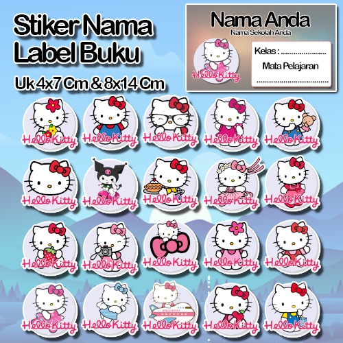 

Stiker hello kitty helo kity kiti animasi kucing lucu cute Karakter Lucu Custom Lebel Nama cromo murah 20 Varian berbeda Sticker Pelajaran Mapel buku anak sekolah No 4