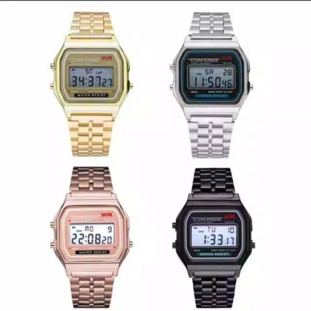 Jam Tangan Wanita Casio Rantai tipis Digital Jam Cewek Baru
