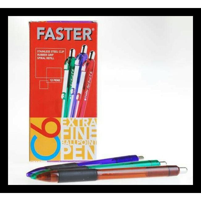 

Pulpen / Ballpoint Pen Faster C6 Hitam - Hitam Terbaik