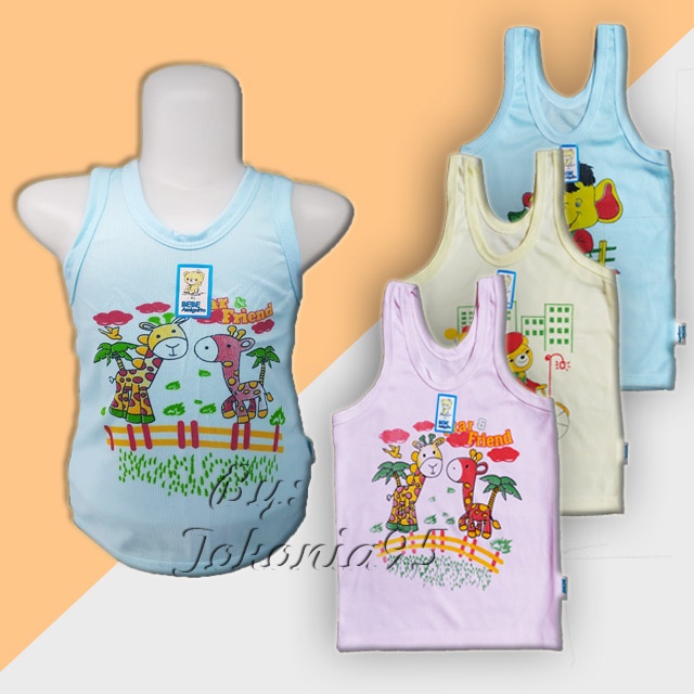 Singlet Kutung BEBE WARNA - Kaos Dalam Anak Motif Bebe SNI 3 Bulan - 8 Tahun