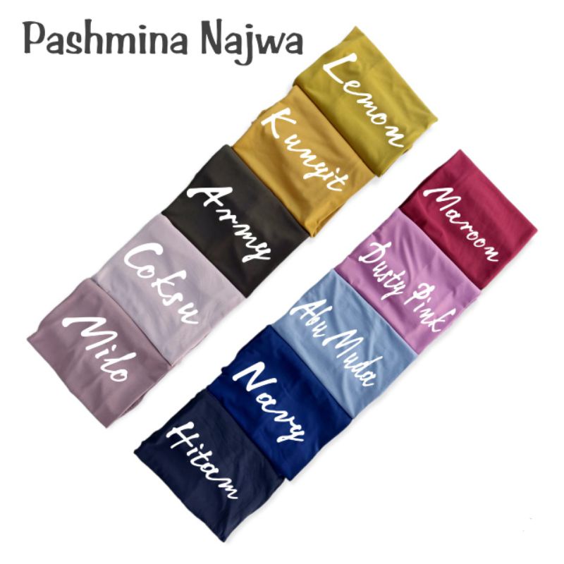 [Ori Nurie] PASHMINA NAJWA••pashmina instan polos••pashmina instan jersey bellerina