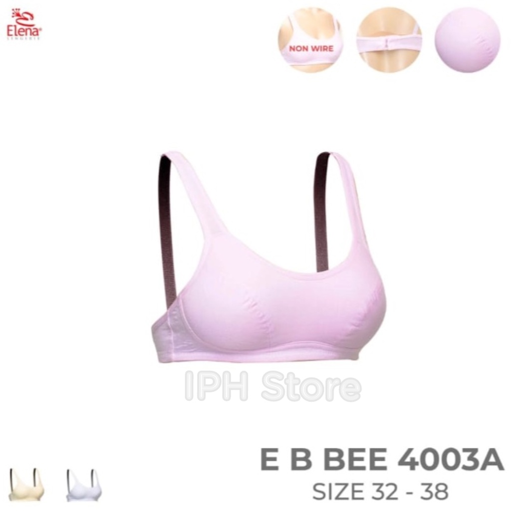 Bra / BH Remaja Elena 4003 (Tanpa Kawat, Tanpa Busa, Kait 2, Cup A)