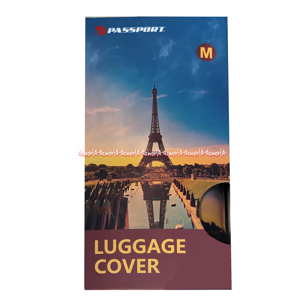 Passport Luggage Cover Sarung Koper Motif Menara Eiffel Size M Ukuran 22-26 Inch
