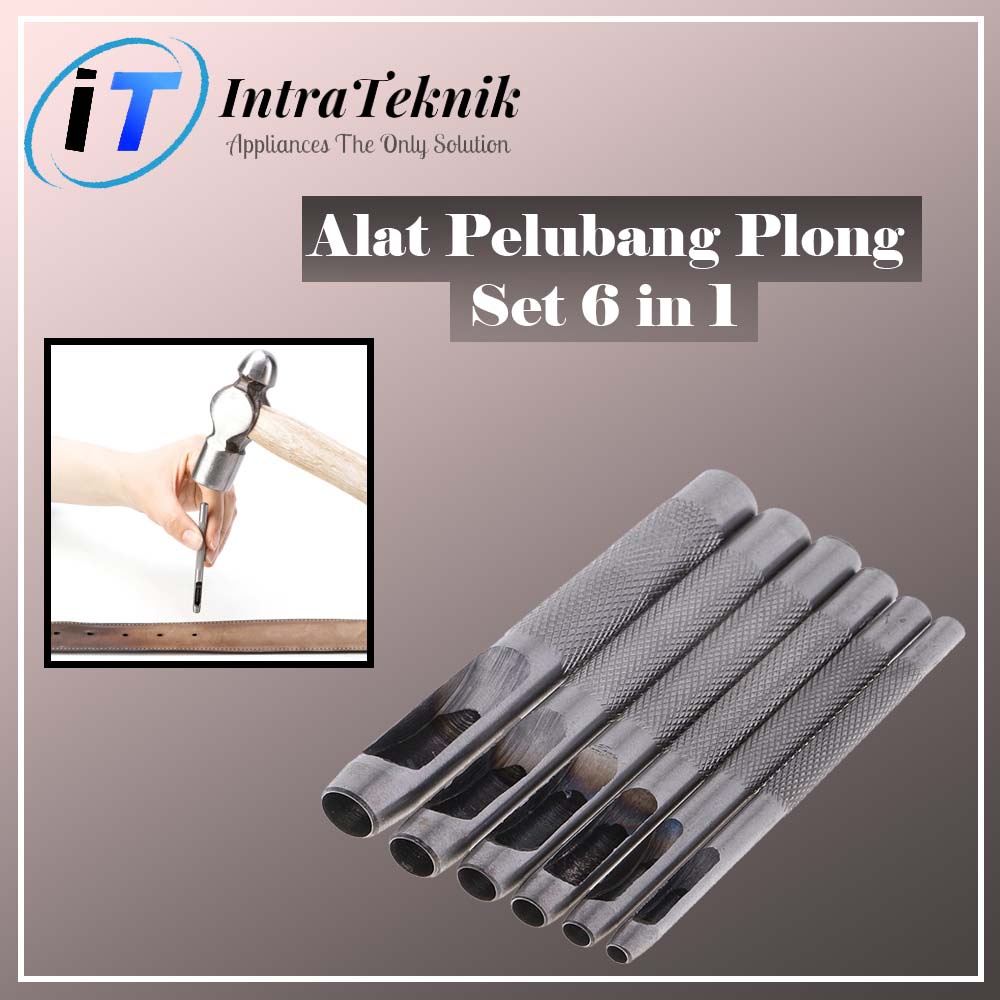 6 PCS ALAT PLONG LUBANG | ALAT PEMBUAT LUBANG | PELUBANG KULIT | PLONG KULIT | HOLLOW PUNCH SET