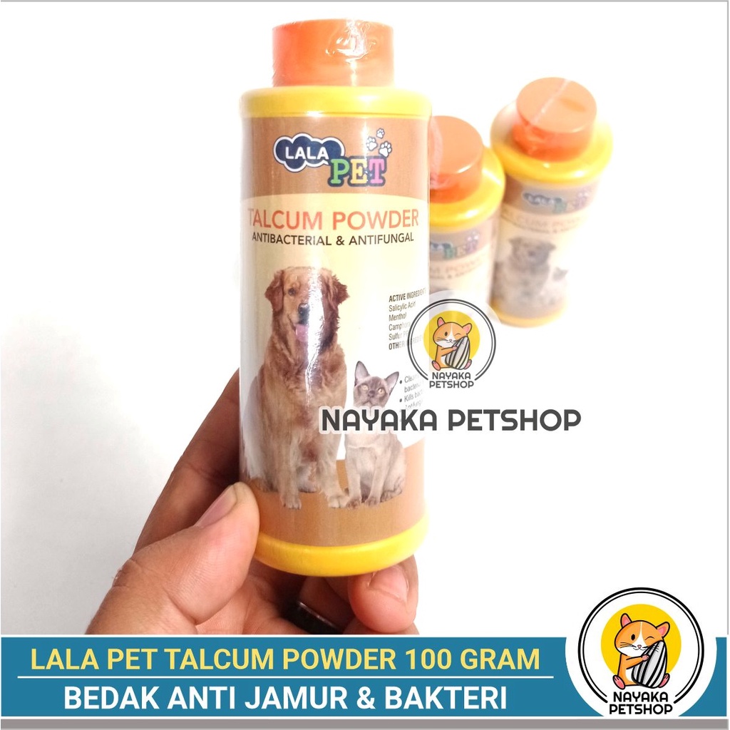 Lala Pet Talcum Powder 100 gr Bedak Jamur Kucing Hamster Lalapet Anti Bakteri Fungal Anjing