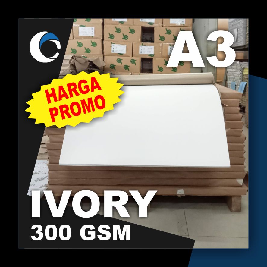 

KERTAS IVORY 300 GSM Uk [ A3 ] 29.7 cm X 42 cm ( 50 LEMBAR )