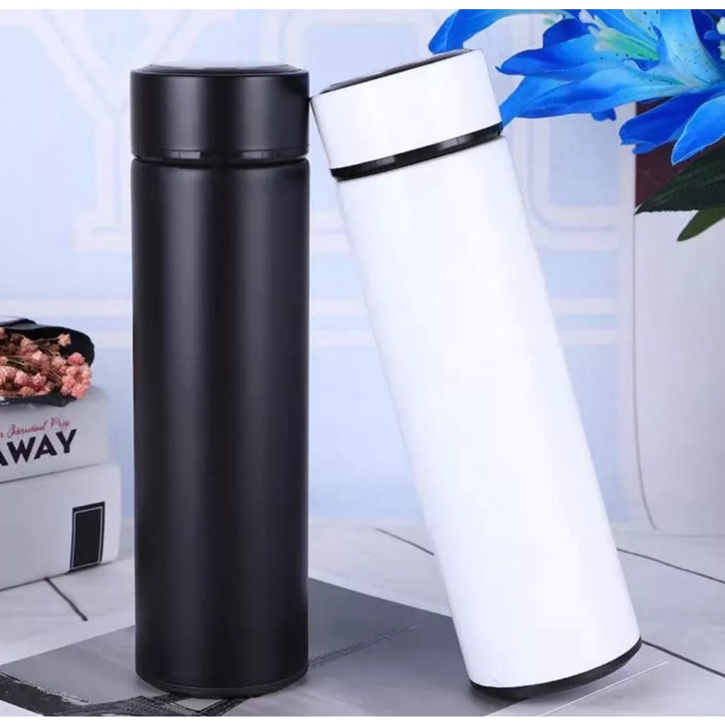 Termos Air Panas 500ml Polos stainless Tahan 24 Jam-Smart Tumbler Thermos Air Panas Mini stenlis 500ml Vaccum Termos Viral Kekinian Model Polos Tahan Air Panas Dan Dingin Stenlis Awet Kuat Tahan Lama