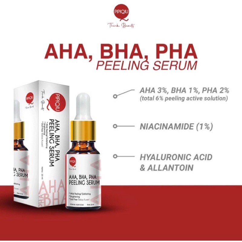 PROMO PIPIQIU PEELING SOLUTION SERUM AHA BHA PHA 20ML ORIGINAL BPOM