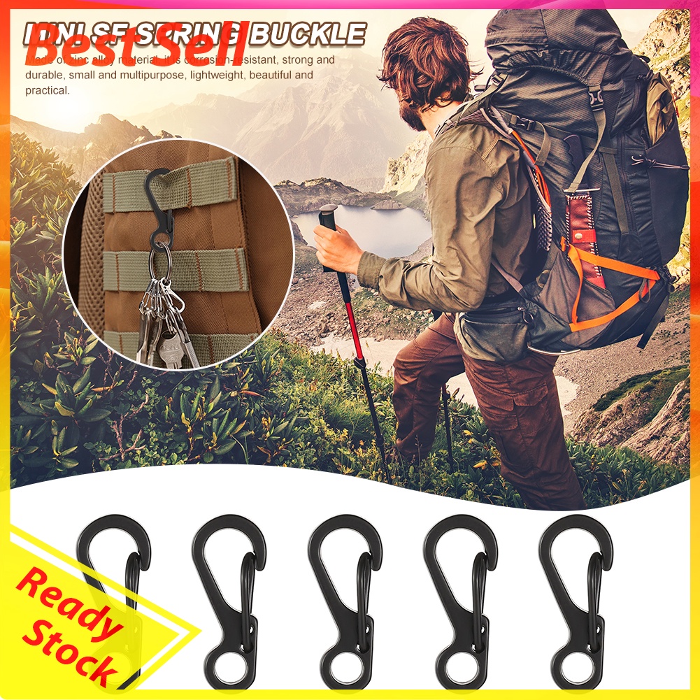 5x Outdoor Carabiner Quick Hanging Key Chain Spring Hook Molle Clasp Buckle