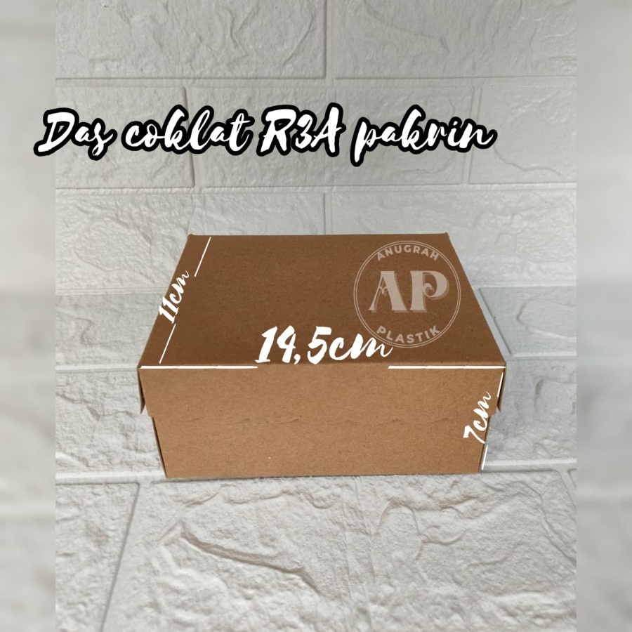 Dus Coklat R3 dan R3A / Dus kue / Dus Roti Uk. 14 x 10,5 x 7 cm PER PACK