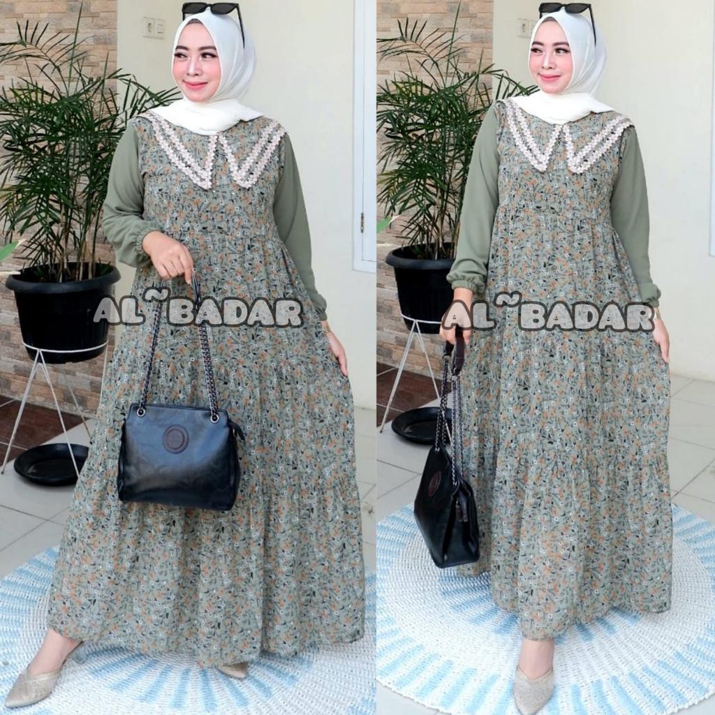 [ BISA COD ] GAMIS CERUTY BABYDOLL MOTIF MODEL KOMBINASI MIX RENDA KOREA ,DRESS FRIEANDLY BUSUI CERUTY BABYDOLL MIX KERAH RENDA,GAMIS MODEL TERBARU