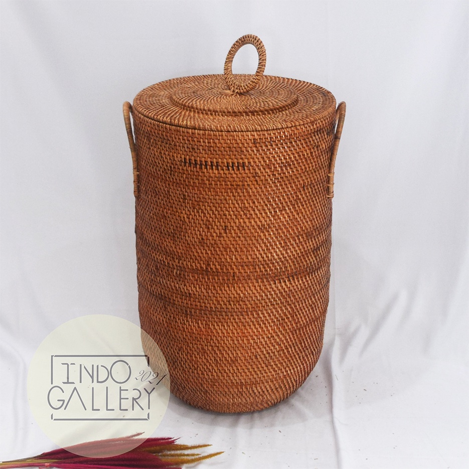 KERANJANG LAUNDRY ROTAN BENTUK "U" & TUTUP / KERANJANG BESAR LAUNDRY