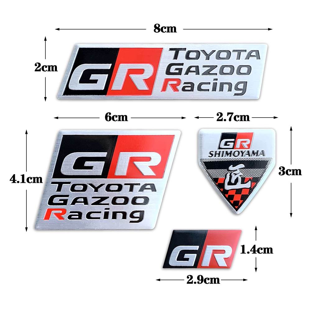 1PC 3D Aluminium GR Logo Stiker Mobil Emblem Lencana Stiker untuk Toyota HV YARiS RZ RC RS Prius GR Lexus Harrier