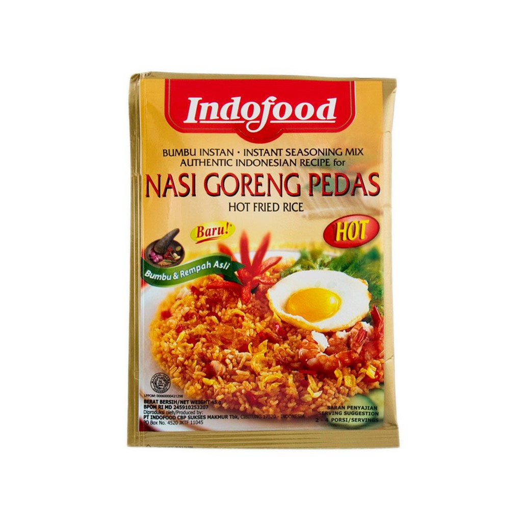 

Indofood Bumbu Nasi Goreng Pedas 50gr /45gr