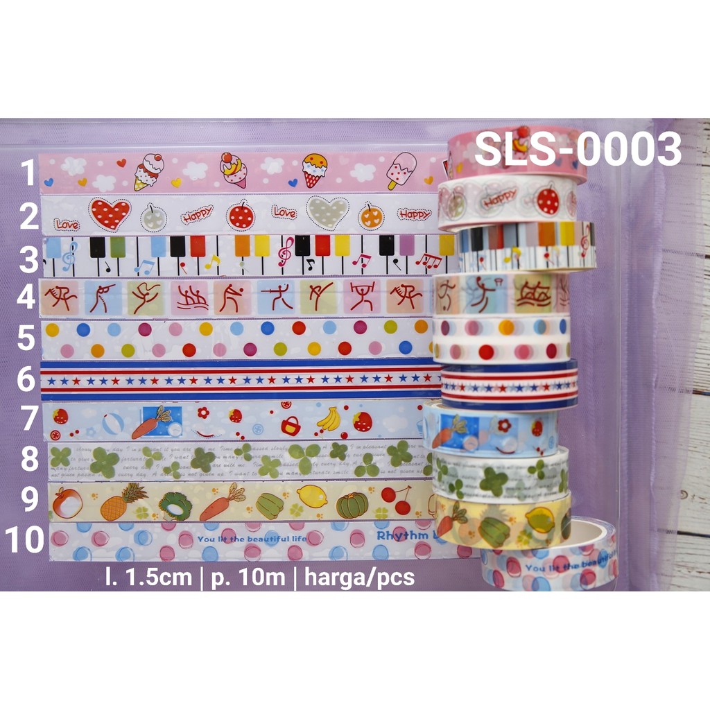 SLS-0003 Selotip gambar fancy tape selotip toples kue kering yamama baking