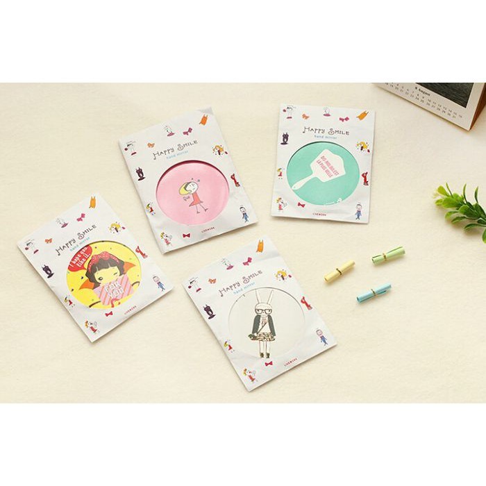 Kaca Cermin Bulat Travel Saku Travel Mini Pocket Mirror Travelling Cute Lucu Dandan Make Up