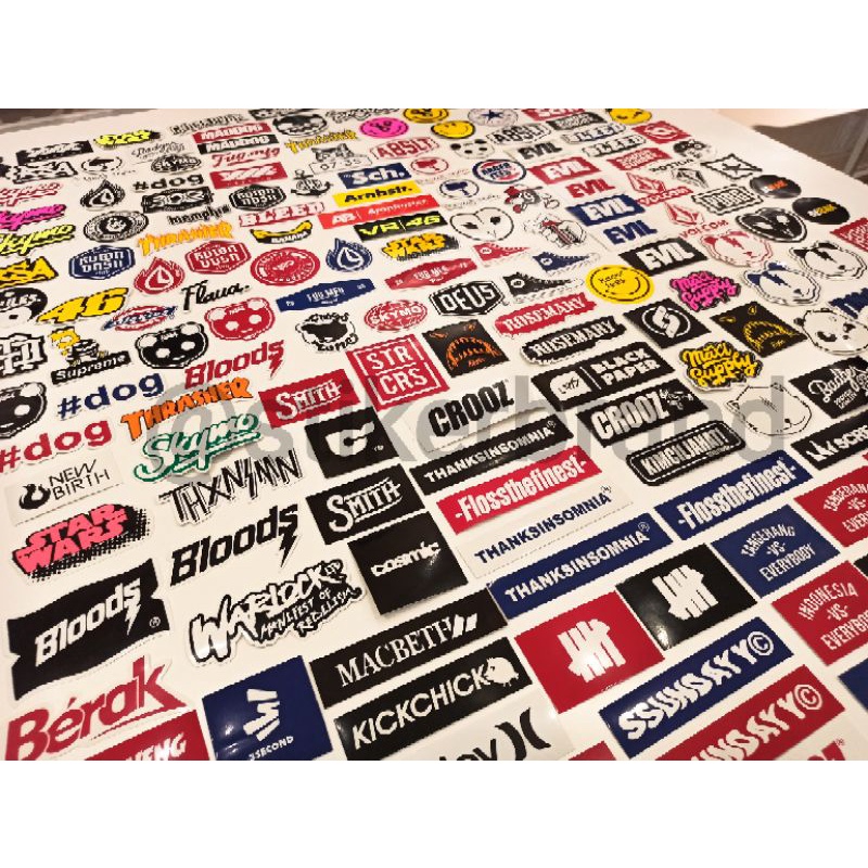 

Paket Acak RANDOM isi 250pcs stiker brand sticker lokal stiker distro grosir hype Beast terkeren