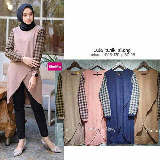 Tunik Polos Kombinasi/Tunik Model Pinguin/Tunik Model Terbaru