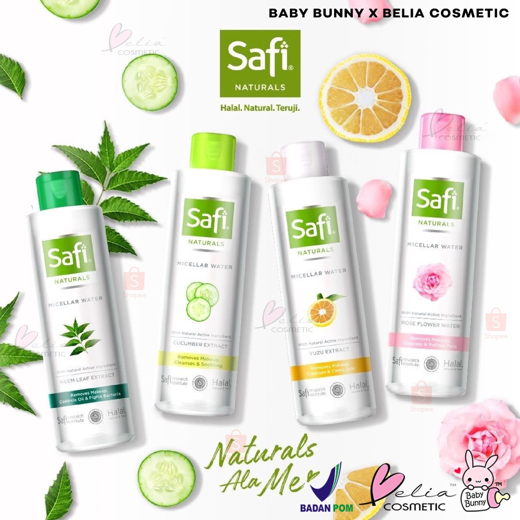 ❤ BELIA ❤ Safi Naturals Micellar Waters 100 | 200 ml | Neem Leaf | Cucumber | Yuzu | Rose Extract