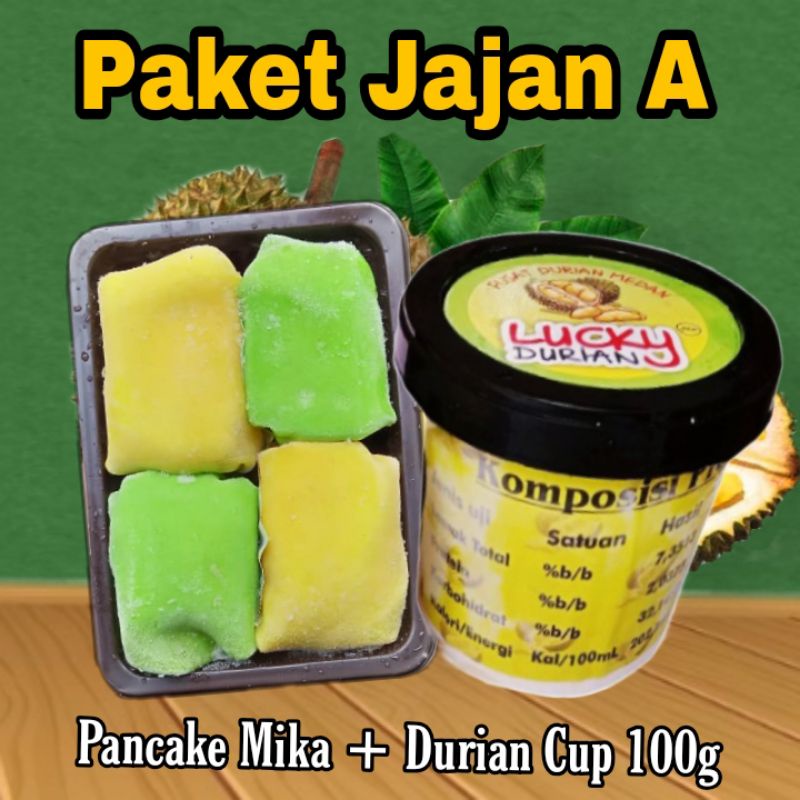 

Paket Jajan A ( durian cup 100g + pancake durian )
