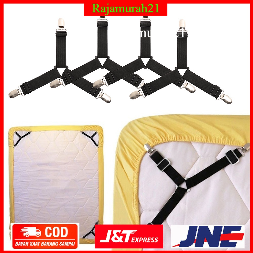 Penjepit Ujung Sprei Kasur Bed Sheet Clip Holder 4 PCS - FS-1809 - Black