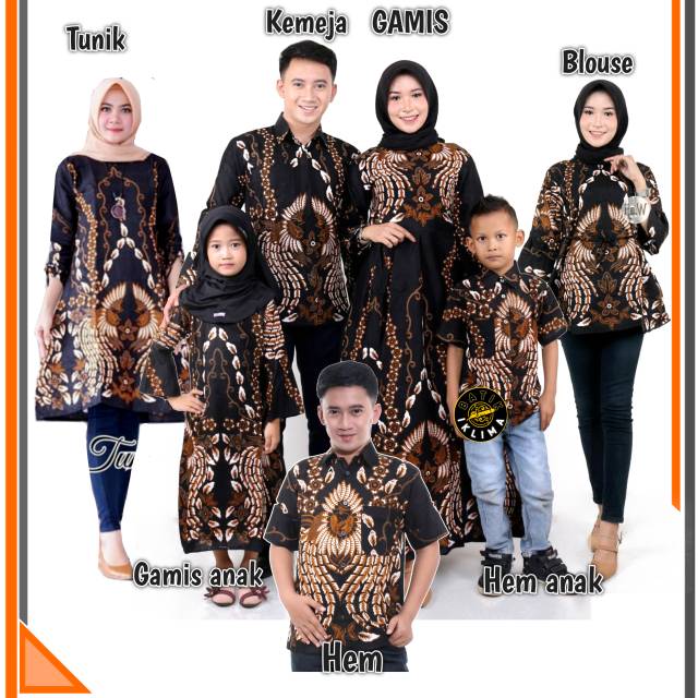 Baju batik Couple keluarga Rantai Putih Bisa pisah Gamis Jumbo
