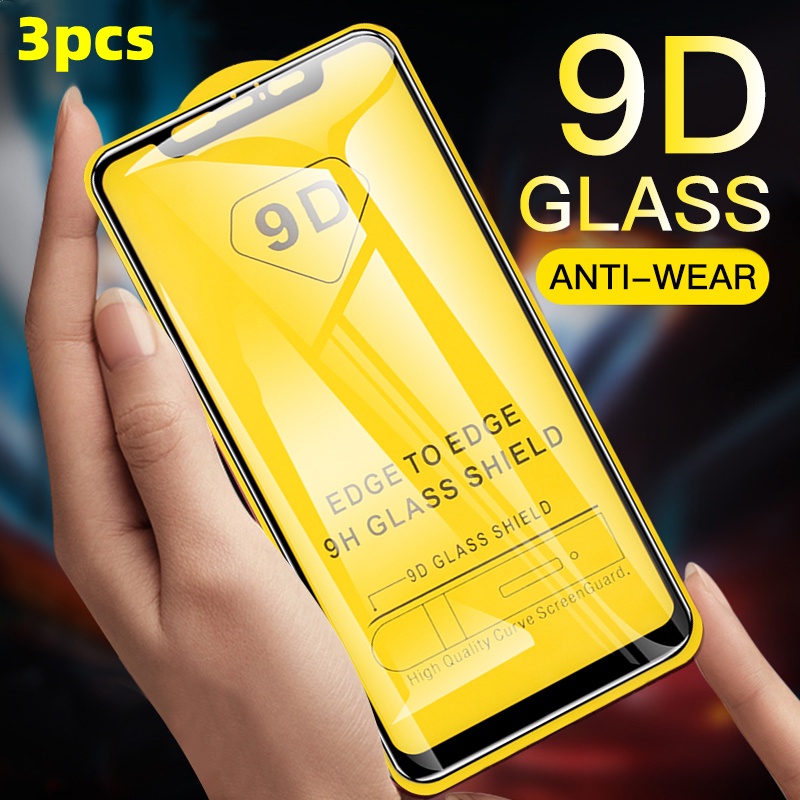 3pcs Pelindung Layar Tempered Glass Untuk Xiaomi Redmi Note 5 6 7 10 8 9 Pro 9A 9C Note 9S 8T Mi Poco X3 F2 Pro X3 NFC Mi 10T Pro Lite